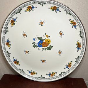 Floral Classic Porcelain on Steel Platter Tray